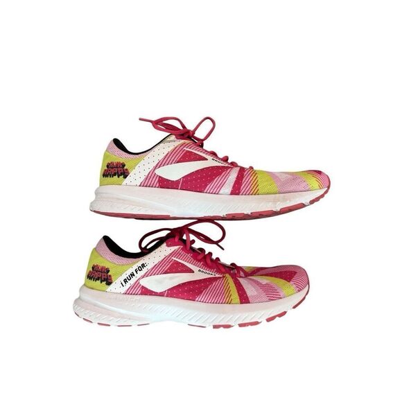 Brooks Launch 6 Run Happy Womens Pink White Limited Edition Running Shoes Sz 11 - Picture 1 of 7